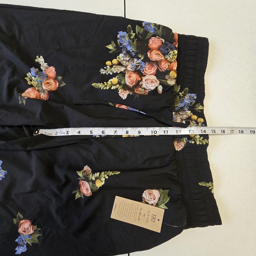 Albion Audrey Wide Leg Pants Rose Black Women's‎ Large Tall New NWT - Picture 5 of 11
